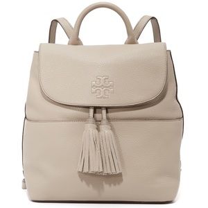 Thea Leather Tassel Backpack French Gray